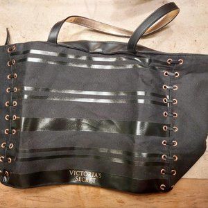 Victorias Secret Black Lace Up Weekender Tote Bag 2018 LIMITED EDITION #Victoria